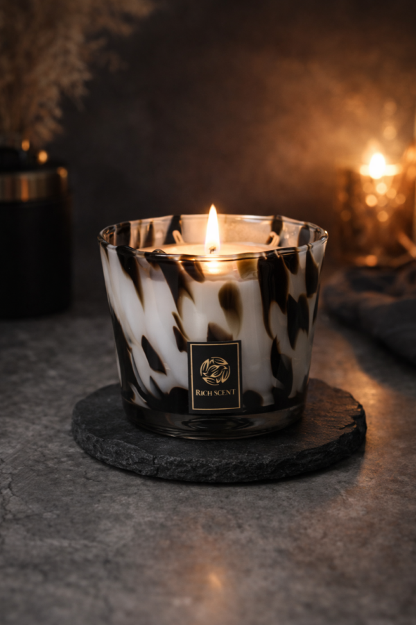 נר   RICH 10  צבע לבן שחור - Image 3