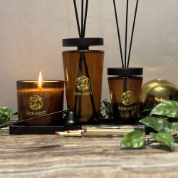 מארז נר ומפיצי ריח אוורסט אמבר