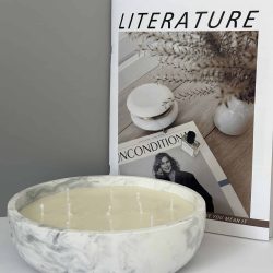 נר אלכסנדר לבן אפור שחור