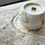 נר דיימונד לבן שמנת וחום