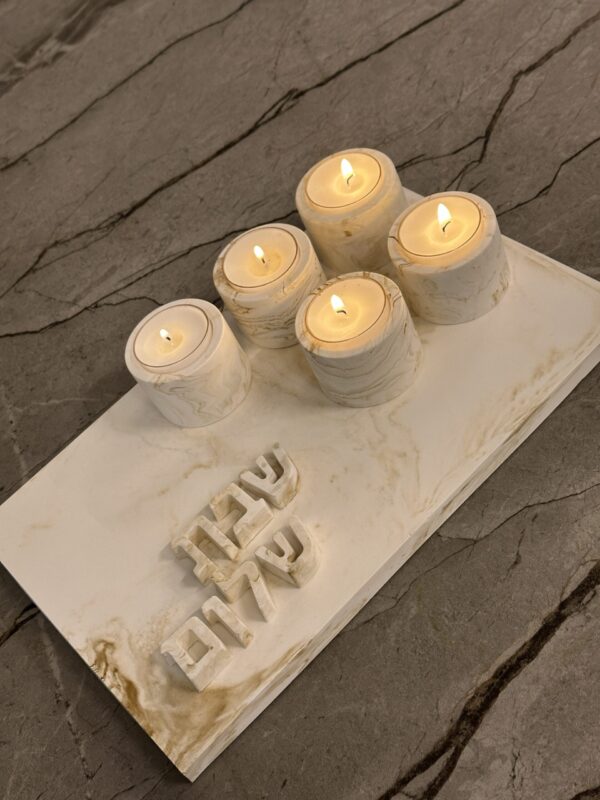 מגש 5 פמוטים לשבת קודש - Image 3