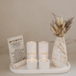 מגש שבת הוד מרבל כיתוב זהב