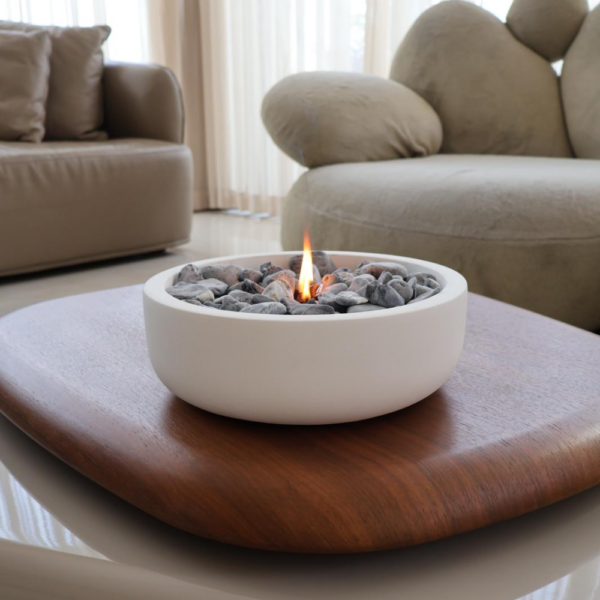 קערת אש הרמס מבטון בצבע לבן טבעי - Image 2