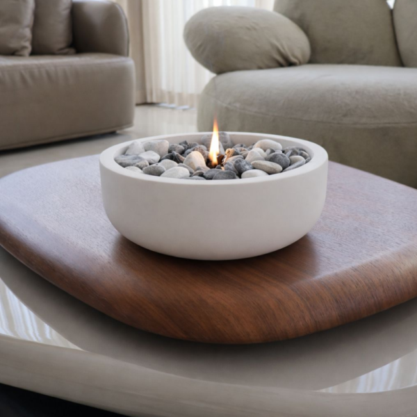 קערת אש הרמס מבטון בצבע לבן טבעי - Image 3