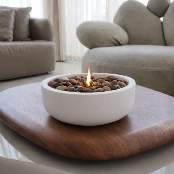 קערת אש הרמס מבטון בצבע לבן טבעי - Image 5