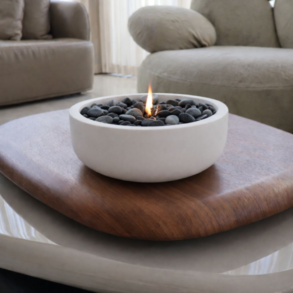 קערת אש הרמס מבטון בצבע לבן טבעי - Image 6