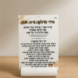 ברכת הדלקת נרות עם מחזיק ברכה לבן - ברכה מבטון לשולחן שבת