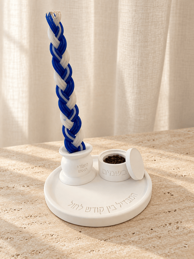 סט הבדלה יוקרתי מבטון לבן